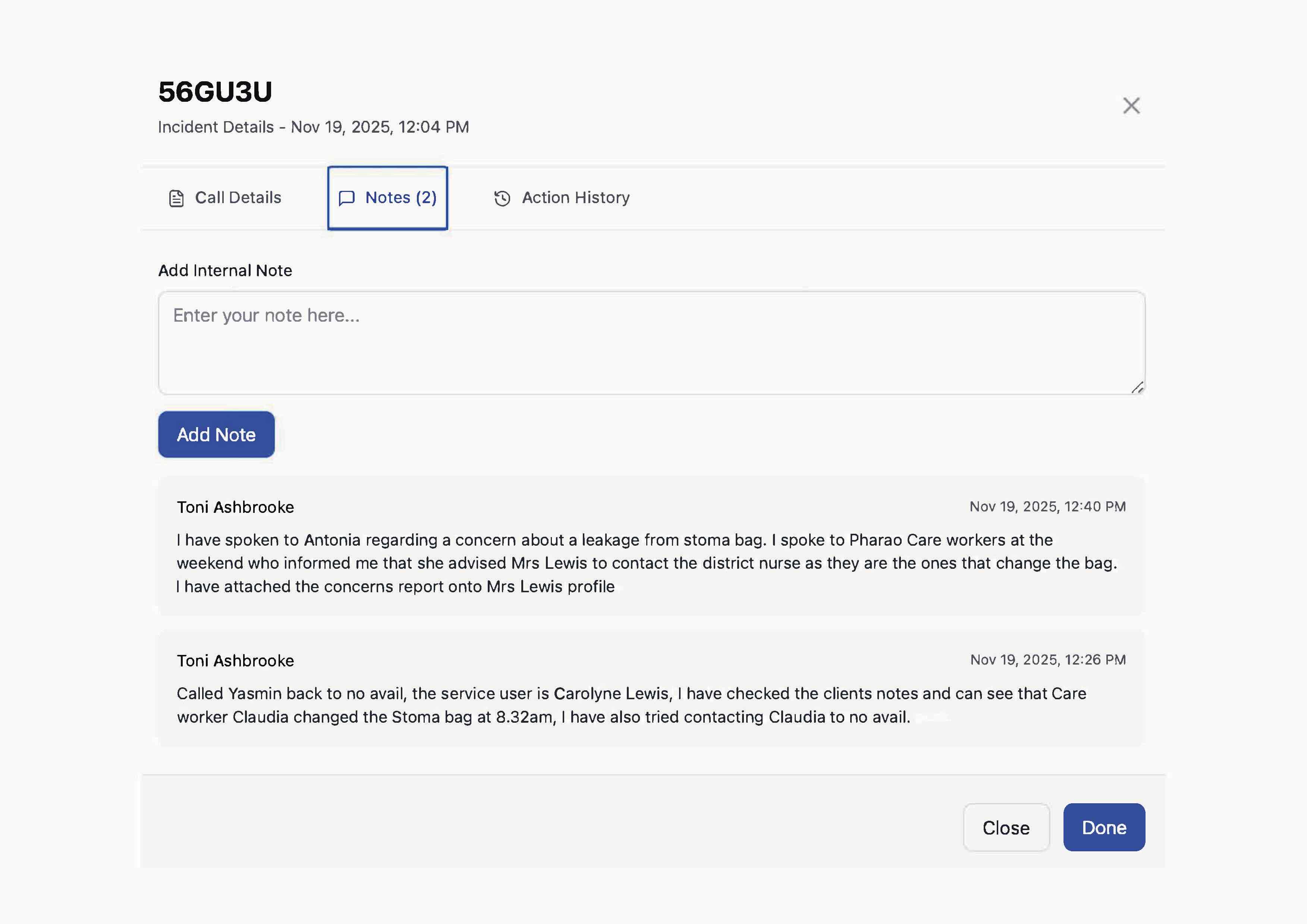 Robin AI comprehensive notes interface for team collaboration and case documentation
